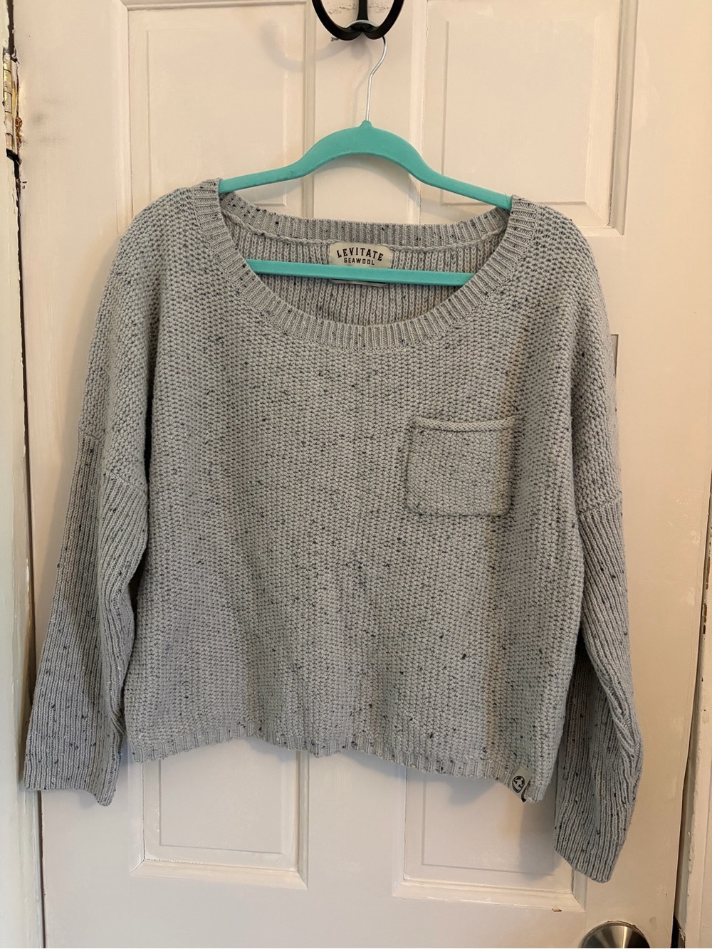 Beachy Sweater Levitate Wellfleet Seawool Marbled Gray Size Large Sustainable